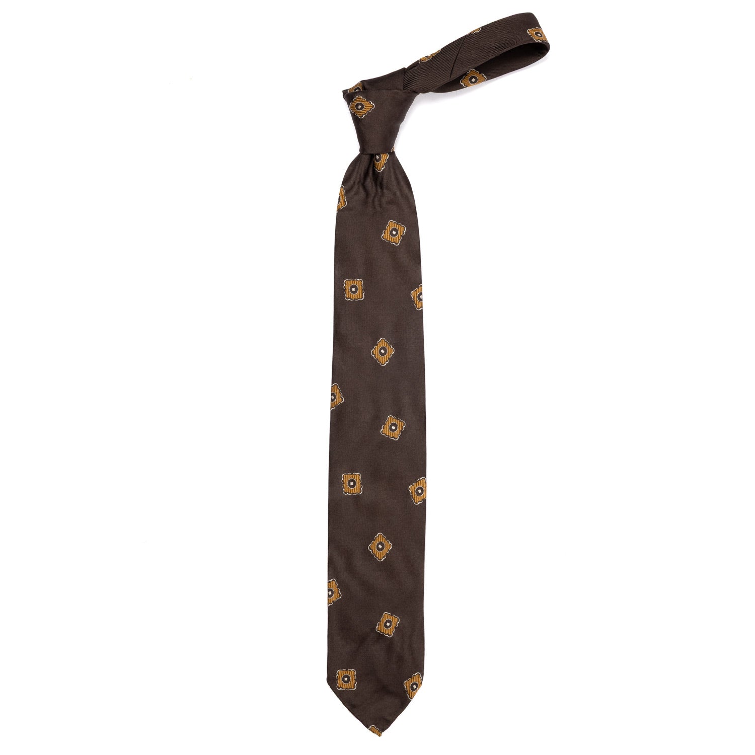 CA Archivio Storico: Krawatte "Medaglioni Jacquard" aus reiner Seide - handrolliert